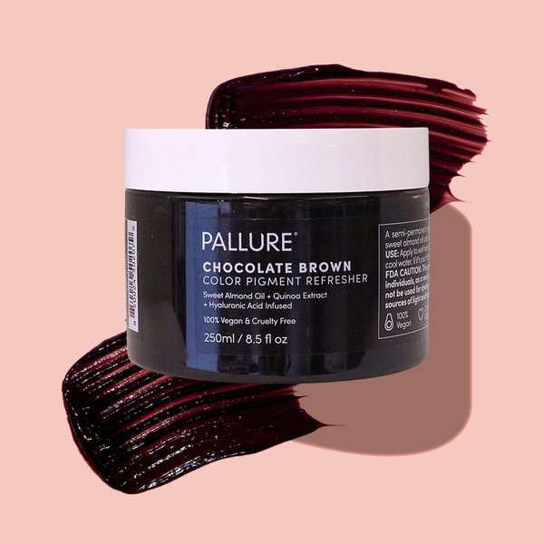 Pallure Color Pigment Refresher Mask, Semi Permanent Hair Color Depositing Conditioner, 8.5 Oz Brown