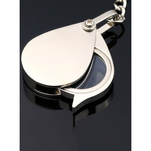 NIEGIENNA-5x Foldable Pocket Eye Loupe Magnifier Magnifying Glass with Keychain for Coin Jewelry Diamond Jeweler Gem