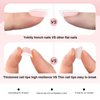Yokilly 240 Pieces Natural French Fake Nails,Acrylic False Nails Kit Including 12 Different Size Short Press on False Nails,Pink White Nails Tips Sets with Nail Stickers,Files and Stick (240 Pcs)
