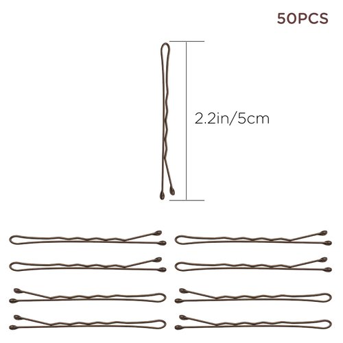 AIEX 50Pcs Hair Pins Kit Hair Clips Secure Hold Bobby Pins Hair Clips for Women Girls and Hairdressing Salon (Brown)