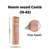 SVATV Handcrafted Neem wood Comb For Detangling Hair For Thick, Curly And Wavy Hair, Non-static And Eco-friendly With Wide Tooth For Grooming Hair Comb - (N-42)