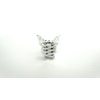 Generic Set of 2 tiny small silver tone butterfly acrylic hair claw clip