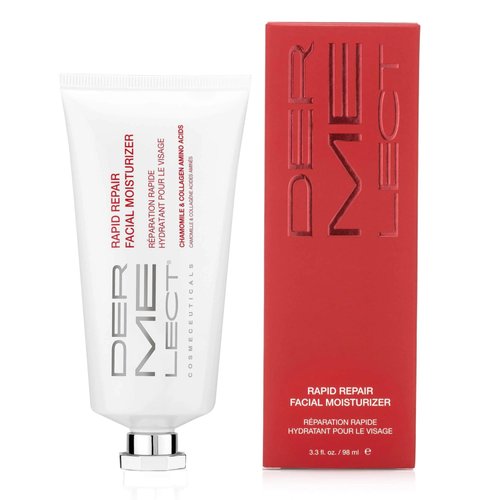 Dermelect Rapid Repair Facial Moisturizer for Face Anti Aging Cream with Chamomile Azulene Collagen Avocado Oil Grape Seed, Hydrating for Sensitive Skin Dryness Dullness Fine Lines & Wrinkles 3.3 oz