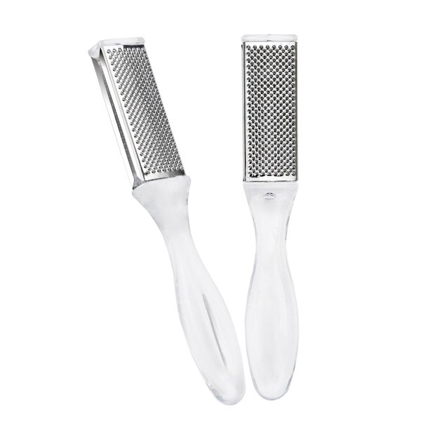 2 Pcs Foot Files Callus Remover Stainless Steel Foot Rasp and Dual Sided Detachable Foot File for Pedicure to Removes Hard Skin Corns for Dry and Wet Feet, Mess-Free