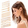 CHANZET Pearl Hair Pins 24pcs, Pearl Bobby Pins Decorative Hair Clips, Metal Pearl Pins for Hair, Bling Sparkly Diamond Hair Clips Flower Hair Barrettes for Women Girls Hair Styling Accessories