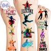96PCS Dance Dancing Queen Temporary Tattoos Stickers Theme Birthday Party Supplies Decorations Favors Decor Cute Ballet Hip Hop Dancer Tattoo Gifts For Kids Adults Boys Girls Classroom Prizes Carnival