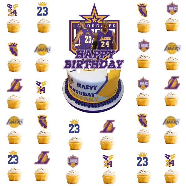 Basketball Cake Toppers Cupcake Toppers 25PCS Basketball Themed Birthday Decorations Happy Birthday Party Supplies Cake Decorations for Girls Kids