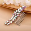 BERYUAN AB Color Crystal Hair Comb Slide for Brides Wedding Handmade Hair Accessories for Women Girls