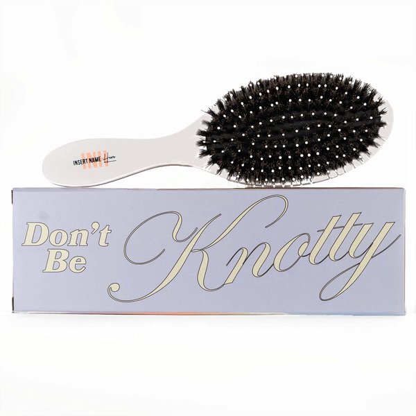INH Paddle Brush | Detangling Soft Bristle Hair Brush Wet or Dry, Smoothing Faux Boar Bristle Brush for Thick Hair, Vegan | Insert Name Here