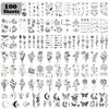 Cerlaza 100 Sheets Temporary Tattoos for Women Girls, 420 Mixed Styles Fake Tattoo Stickers that Look Real and Last Long, Realistic Henna Tattoo for Body Art Sticker