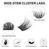 KISSXIAOYA Cluster Lashes Extensions, 144Pcs Individual Cluster Lashes D Curl 12mm, Wide Stem Cluster Eyelashes Soft Natural False Eyelashes Cluster DIY Eyelash Extension At Home (12mm, D Curl)