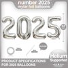 Silver 2025 Balloons, Giant 32 Inch Silver 2025 Number Balloons,2025 Happy New Year Silver Balloons for New Year Eve Party Supplies 2025, New Years Decorations 2025, Christmas, Graduations Decorations