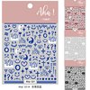 4 Colors New ins Minimalist Style Klein Blue Nail Stickers, Simple Blue Flame Love Stars Impressionist Drawing Line Flame Nail Stickers for Man Woman (4 Sheets)+Nail Sticker Specialized Tweezers