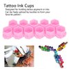 Ink Caps for Tattooing, 200Pcs Tattoo Ink Cups Honeycomb Shape Pigment Holder Cups Permanent Makeup Supplies Tattoo Kits Supplies Plastic Ink Cups Caps Pigment Ink Cups for Tattoo Artist(Pink)
