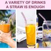 Glass Straw – 10pcs Pink Bent Glass Straw Set, 8'' Reusable Straws With Cleaning Brush For Tumblers, Tervis, Mason Jars (Pink 10pcs)