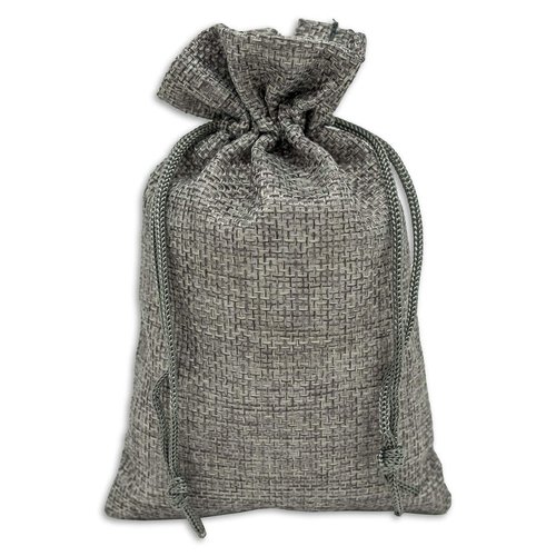 12-Pack 4x6 Natural Burlap Gift Bags w. Drawstring (Cool Grey, Small) for Party Favors, Presents or DIY Craft by TheDisplayGuys