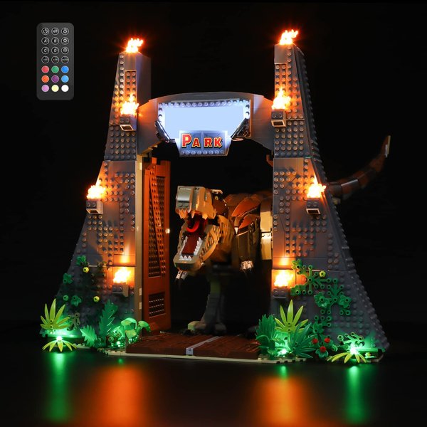 GEAMENT LED Light Kit (Remote Control) Compatible with Lego Jurassic Park:T.rex Rampage - for Jurassic World 75936 (Model Set Not Included)