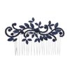 Lurrose Wedding Hair Comb Blue Rhinestone Hair Comb Hairpin Bride Vintage Flower Crystal Overtone Bridal Hair Accessories for Bridal Bridesmaid