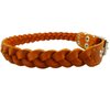 Genuine Leather Braided Dog Collar 14.5"- 17" Neck, 3/4" Wide, Orange