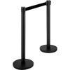 Mophorn 6PCS Stanchion Queue Post, Black 6.5ft Retractable Belt 36In Height, Stanchion Posts Queue Pole for Crowd Control Barriers