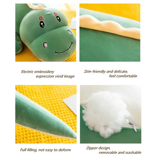JOSON Dinosaur Plush Pillow, Soft Dinosaur Waist Cushion Plush Pillow, Children's Birthday Gift, Valentine's Day Gift (35.5 inches)