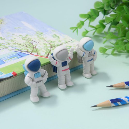 KUNFOWL 12 Pack Mini Astronaut Erasers for Kids, 3D Puzzle Erasers for Boys and Girls, Fun Erasers for School Supplies Prize Gifts Party Favors (Astronaut)