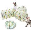 Vehomy Bunny Rabbit Tunnels Rabbit Cat 3 Way Collapsible Tunnel with Cute Carrot Patterns Small Pet Hideout Activity Tunnel Tube Toy for Bunny Kitten Cat Dwarf Guinea Pig T Shape