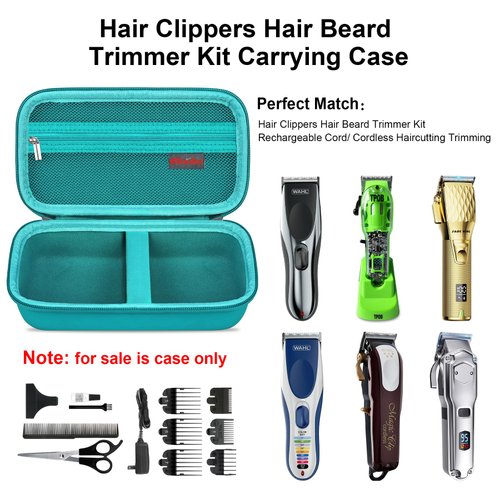 Elonbo Hair Clippers Carrying Case for Wahl/for Haokry/for Novah/for GLAKER Hair Clippers Professional Hair Beard Trimmer Kit, Rechargeable Cord/Cordless Haircutting Trimming Holder, Green+Green