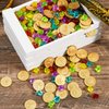 JOYIN Toy 288 Pieces Pirate Gold Coins and Pirate Gems Jewelry Playset Pack Party Favor. (144 Coins+144 Gems)