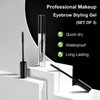 Clear Eyebrow Gel, 3Pcs Brow Setting Gel for Natural Brow, Long Lasting Waterproof Sweat-Proof Brow Makeup Liquid Eyebrow Styling Gel Set for Feathered & Fluffy Brows (Transparent)