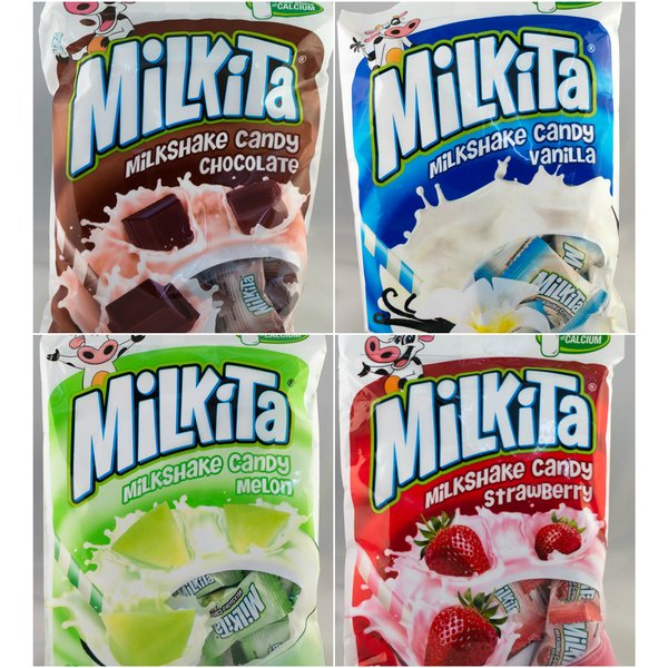Milkita 4 Flavor Variety Pack - Vanilla Milk, Chocolate, Strawberry and Melon