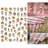 9 Sheets Angel Nail Stickers 3D Self-Adhesive Cupid Nail Art Stickers Eros Flowers Heart Nail Art Supplies Design Valentine's Day Nail Decals for Women Girls Acrylic Nails Manicure Decorations