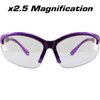 Birdz Eyewear Flamingo Women's Work Safety Glasses Bifocals Readers Purple Frame + 2.5 Magnification Clear Lenses