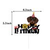 Dog Happy Birthday Cake Topper,Cute Puppy Pet Themed Bday Party Cake Decor,Dachshund Puppy Theme Kids Birthday Party Decorations