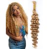 RESACA Human Braiding Hair 50g 1 Bundle 16 Inch Deep Wave Bulk Human Hair for Braiding No Weft Bundle 10A Brazilian Virgin Curly Human Hair Extensions for Boho Braids Wet and Wavy Human Hair（#27）