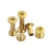 Hilitchi 60-Sets M5 x 5/10 / 15/25 / 35/45 Golden Phillips Chicago Screw Binding Screws Posts Assortment Kit for Scrapbook Photo Albums Binding and Leather Saddles Purses Belt Repair -