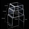 Chuangdi 2 Sets Acrylic Display Risers, Jewelry Display Riser Shelf Showcase Fixtures (Clear, Medium Set)