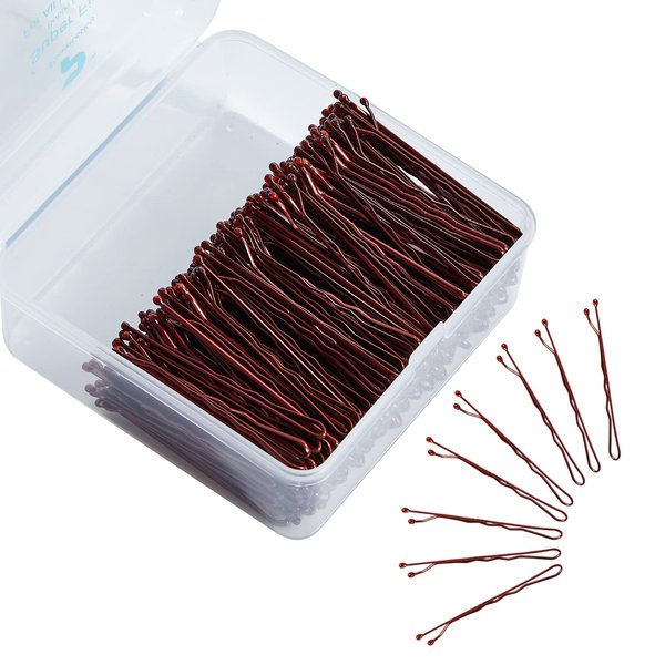 Bobby Pins, Bobby Pins Brown Hair for Women, 400pcs Bun Pins for Thick Hair Thin hair and All Hair Types, Small Hair Pins with Case, 1.97 inch