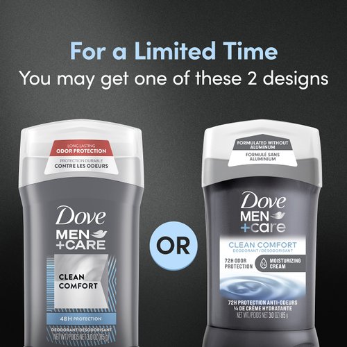 DOVE MEN + CARE Deodorant Stick Moisturizing Deodorant For 72-Hour Protection Clean Comfort Aluminum Free Deodorant For Men, 3 Ounce (Pack of 2)