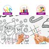 82”x 54”Christmas Giant Coloring Tablecloth Posters Washable and Reusable Crafts Activity for Kids, Xmas Huge Holiday Color-in Poster Table Cover Arts for Kids Preschool Kindergarten Classroom