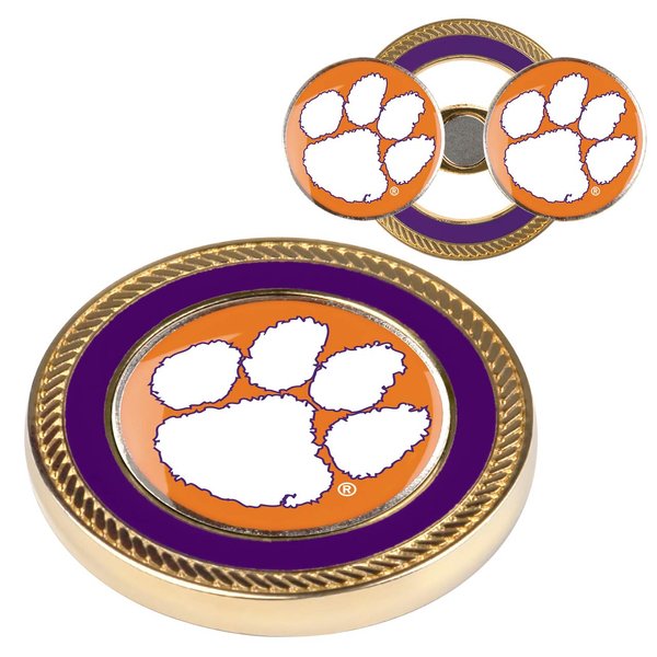 LinksWalker Clemson Tigers - Challenge Coin / 2 Magnetic Golf Ball Markers