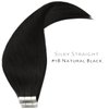 Lacerhair 20 inch Remy Tape in Human Hair Extensions Semi-permanent Natural Black #1B 100% Real Virgin Human Hair Double Side Extensions 50g 20pcs/set