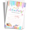 YQV Art Birthday Party Invitations, 20-Count Painting Birthday Party Invites With Envelopes-HBYQK-B56