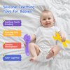 Hooku 4 Pack Silicone Teething Toys for Babies 0-6 Months, Teethers for Babies 6-12 Months, Hammer Spanner Wrench Pliers Tools Shape Sensory Chew Toys