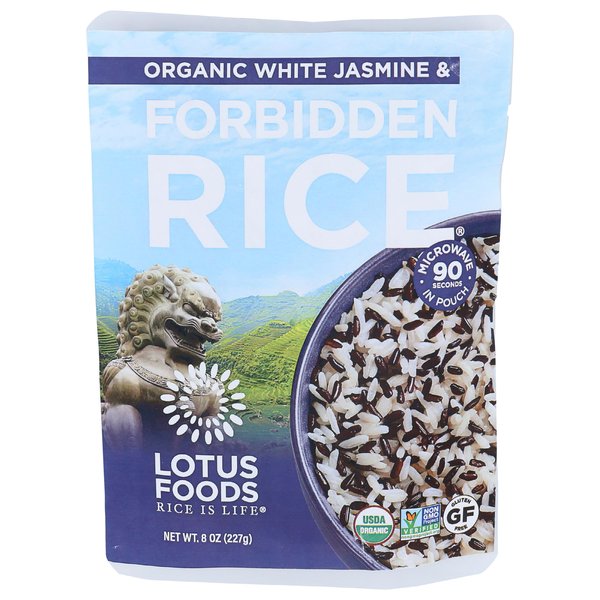 LOTUS FOODS Organic White Jasmine & Forbidden Rice, 8 OZ