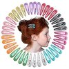 QtGirl Snap Hair Clips 40pcs 2" No Slip Glitter Hair Clip Metal Hair Barrettes for Baby Girls Toddlers