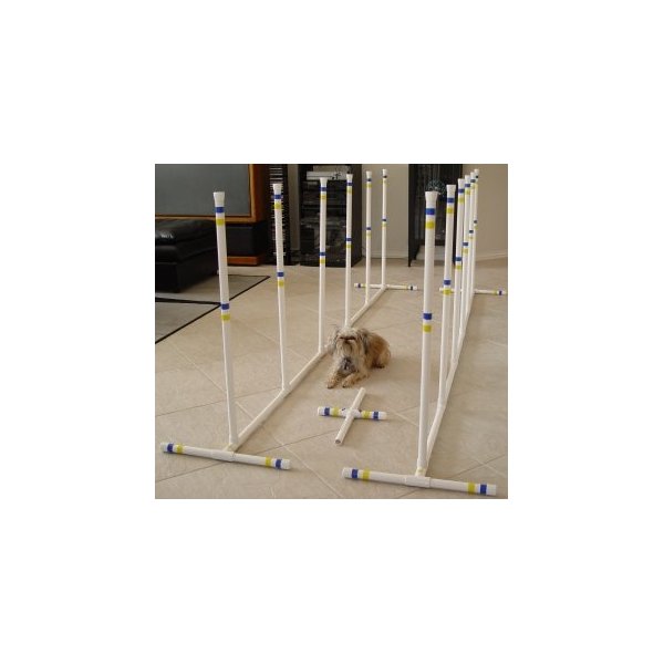 Indoor/Outdoor Dog Agility Weave Poles - Set of 12