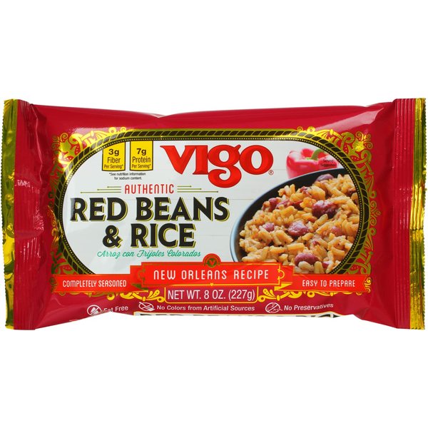 Vigo Authentic Red Beans & Rice, Low Fat, 8oz (Red Beans & Rice, Pack of 1)