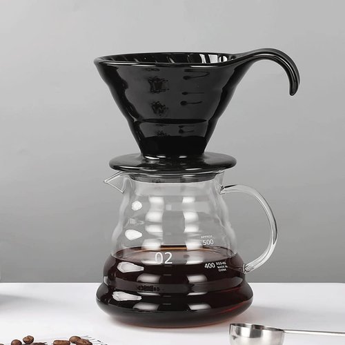 Glass Coffee Server for Drip Coffee Maker, Standard Glass Coffee Carafe, Coffee Pot with Lid, Clear, 02 600ml(20oz)