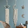 Tarklanda Moon Star Dream Catcher Decor,2pcs Boho Home Moon Star Dreamcatcher,Macrame Wall Hanging Boho Home Decor for Kids Baby Bedroom Decoration for Women Girls Craft Friends Teacher